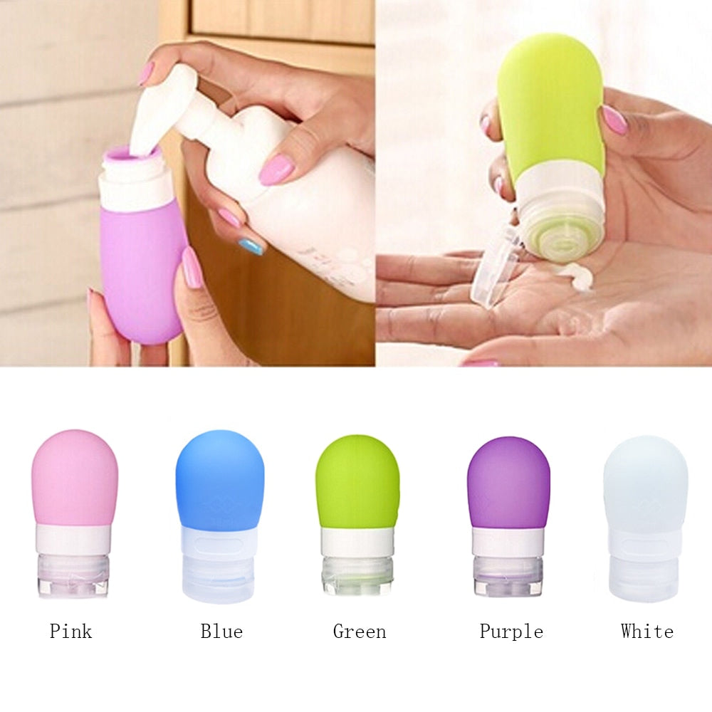 1pc 38ml 60ml 80ml Empty Silicone Travel Packing Press Bottle