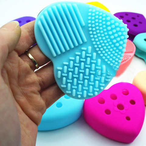 Heart Shape Silica Glove Scrubber Cleaning Tools for makeup brushes