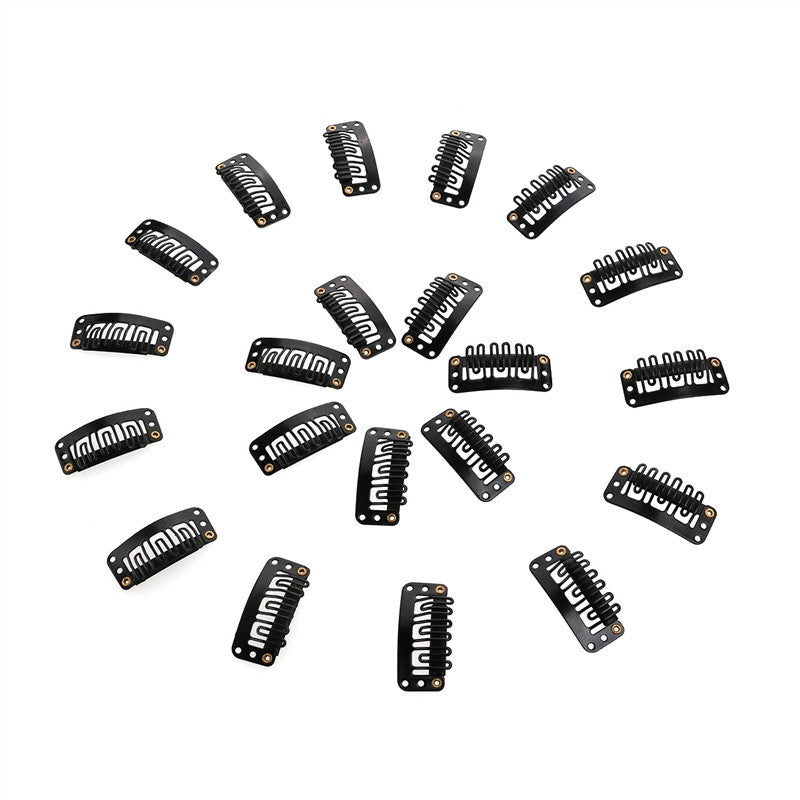 20pcs 6-Teeth Snap-Comb Wig Clips with Rubber