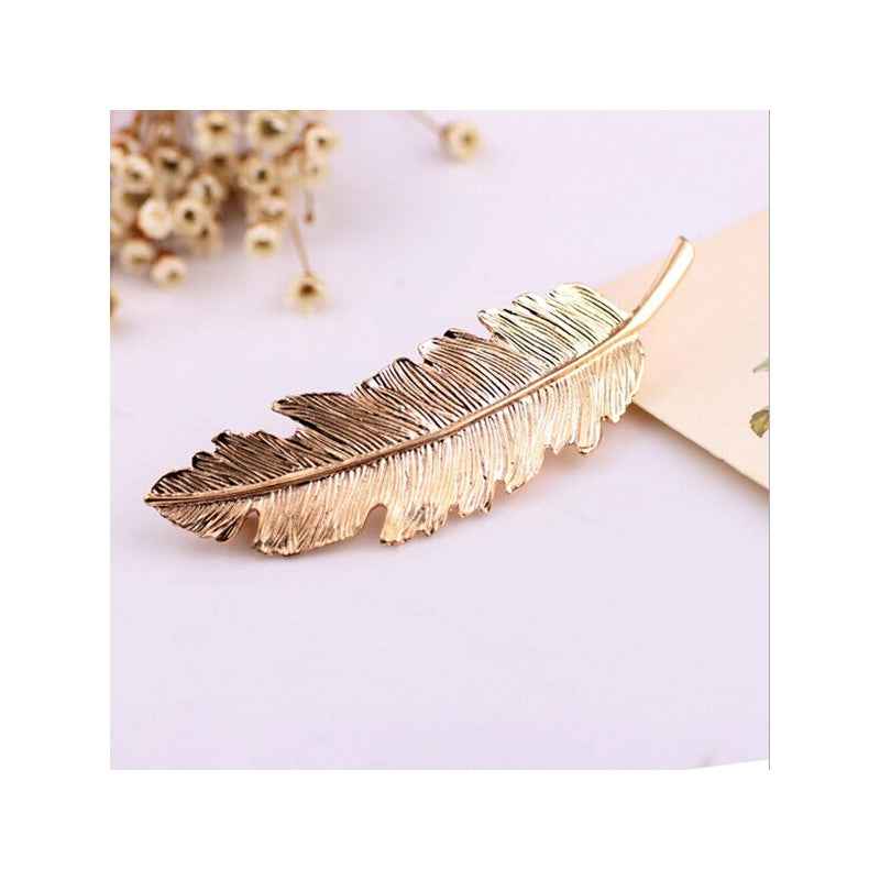 2pcs Leaf / Feather Shaped Hair Clip