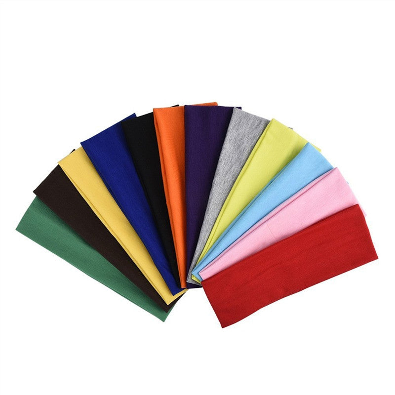 12Pcs Stretch Elastic Yoga Cotton Headbands