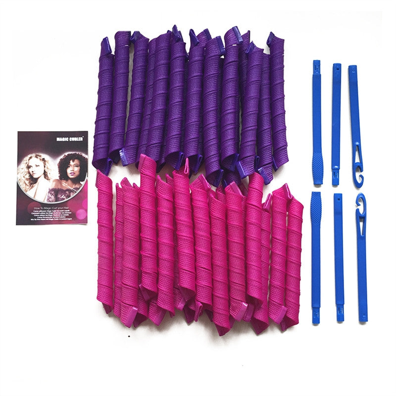 40pcs 55cm Long Spiral Curls Top Up Pack with 5pcs Curling Rod & PVC Packing Bag