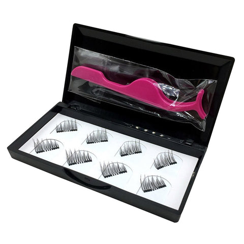 4 Pairs Soft 3D  Long Thick Eyelashes with Tweezers and Package Box