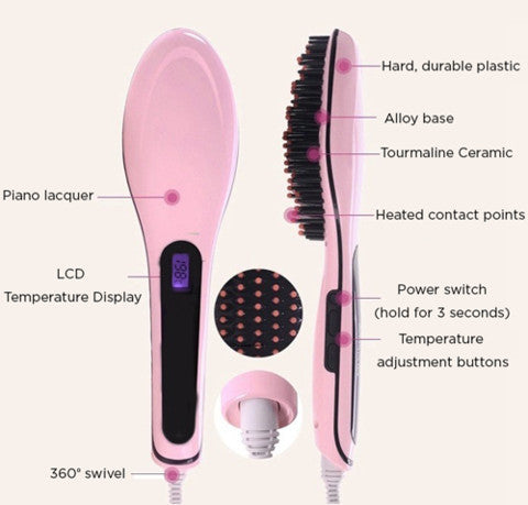 Ceramic Hair Brush Straightener