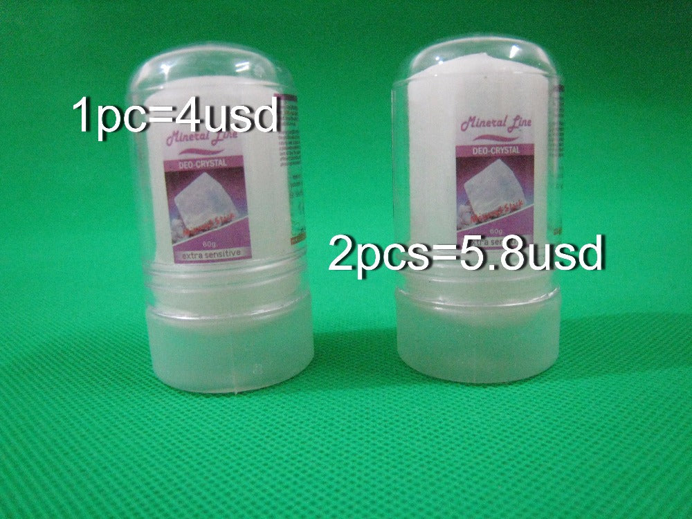 Free shipping for 2pcs 60g crystal deodorant stick